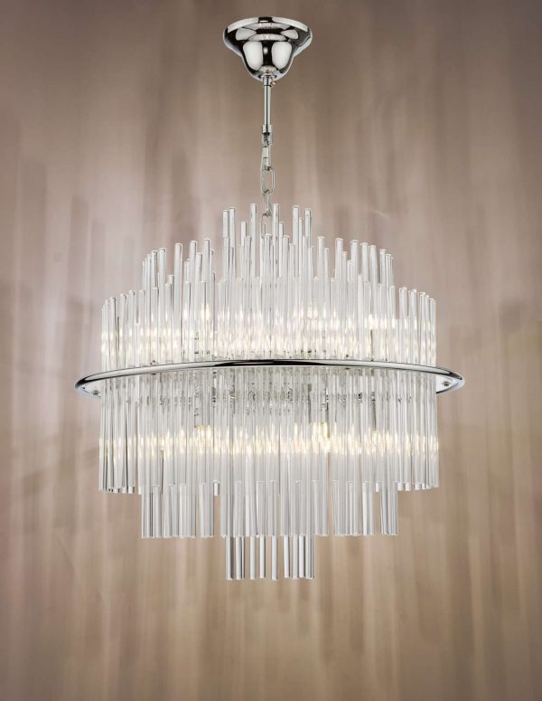 Lukas 13 Light Pendant Polished Chrome Glass - Image 5