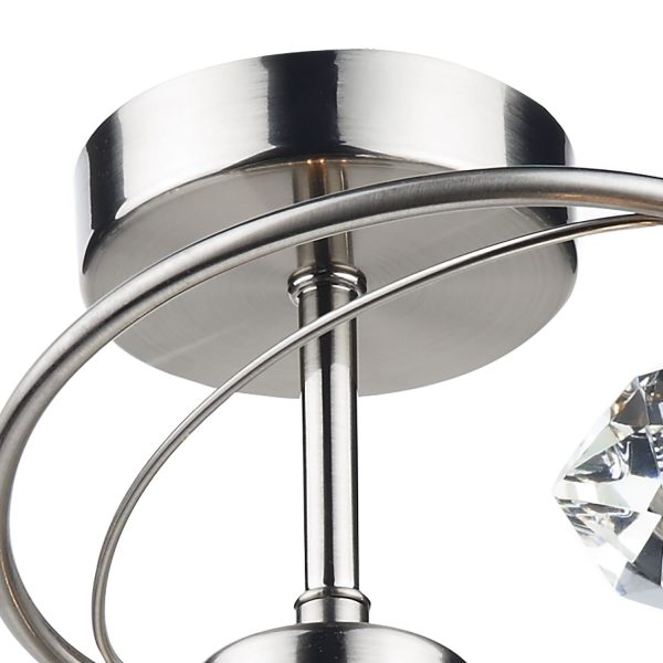 Luther 4 Light Semi Flush Satin Chrome Crystal - Image 3