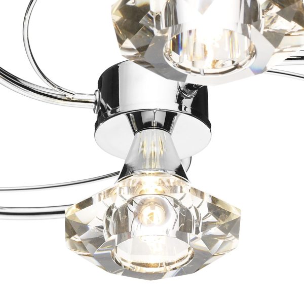 Luther 4 Light Semi Flush Polished Chrome Crystal - Image 3