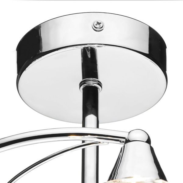 Luther 4 Light Semi Flush Polished Chrome Crystal - Image 2