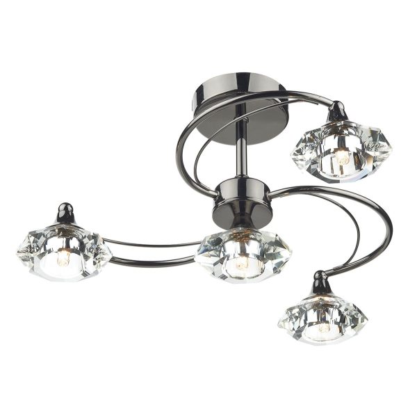 Luther 4 Light Semi Flush Black Chrome Crystal - Image 4