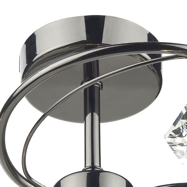 Luther 4 Light Semi Flush Black Chrome Crystal - Image 2