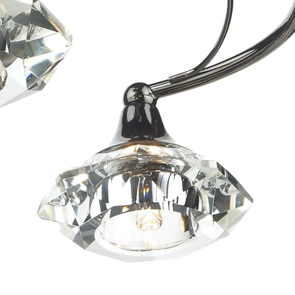 Luther 4 Light Semi Flush Black Chrome Crystal