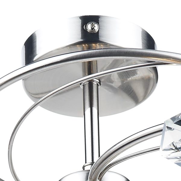 Luther 6 Light Semi Flush Satin Chrome Crystal - Image 3