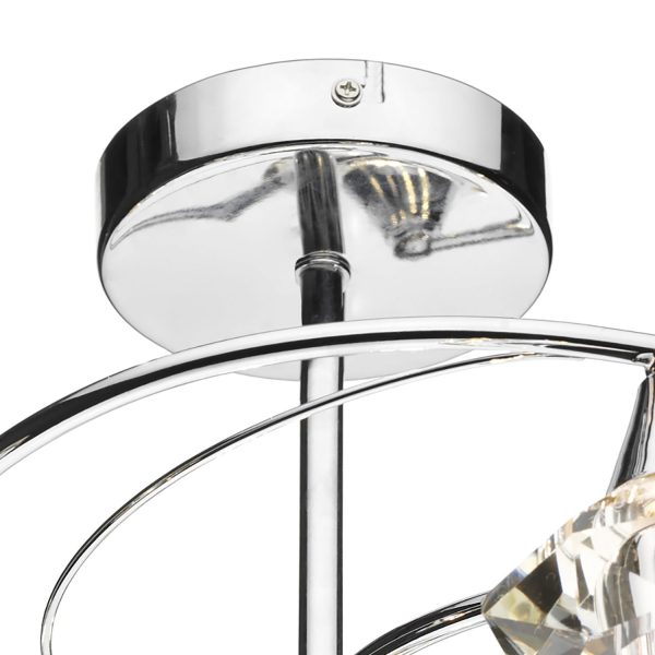 Luther 6 Light Semi Flush Polished Chrome Crystal - Image 3