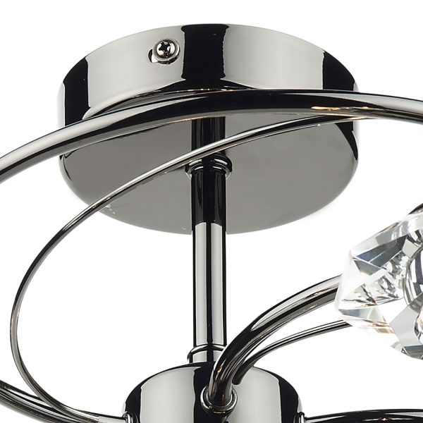 Luther 6 Light Semi Flush Black Chrome Crystal - Image 3