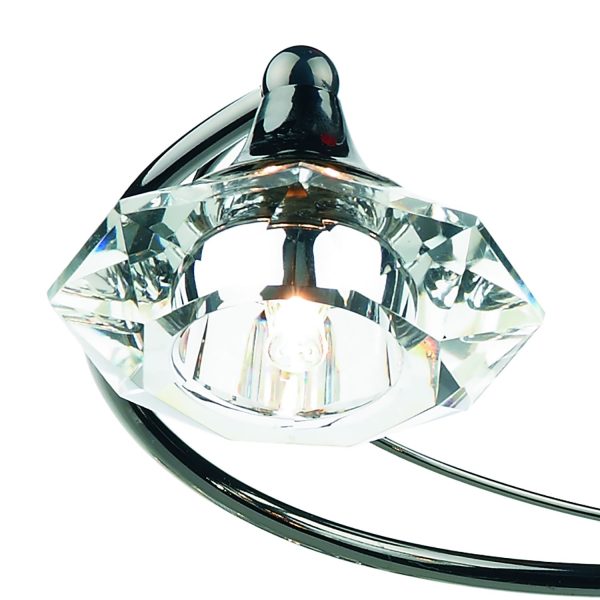 Luther 6 Light Semi Flush Black Chrome Crystal