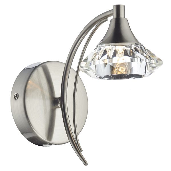 Luther Single Wall Bracket Satin Chrome Crystal - Image 3