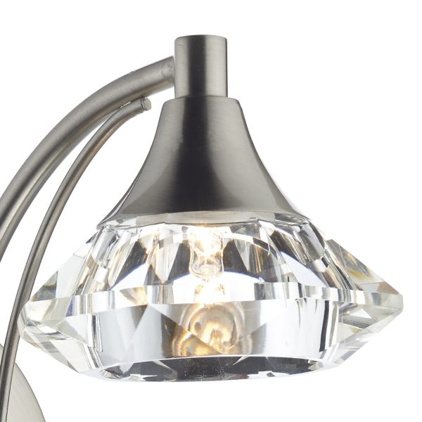 Luther Single Wall Bracket Satin Chrome Crystal