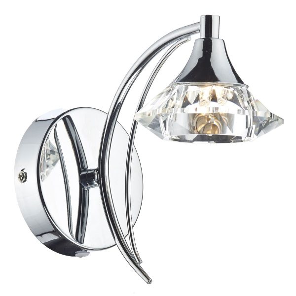 Luther Single Wall Bracket Polished Chrome Crystal - Image 3