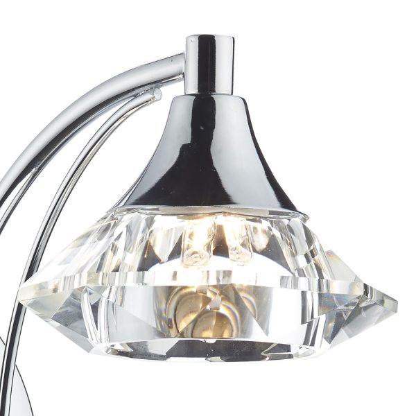 Luther Single Wall Bracket Polished Chrome Crystal