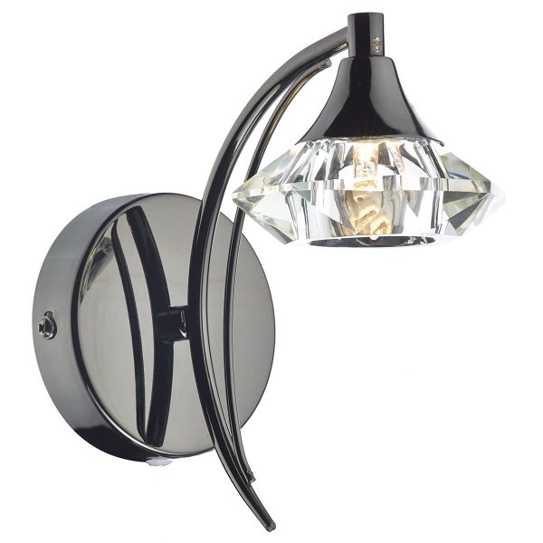 Luther Single Wall Bracket Black Chrome Crystal - Image 3