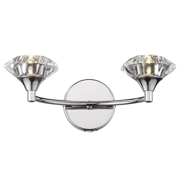 Luther Double Wall Bracket Polished Chrome Crystal - Image 3