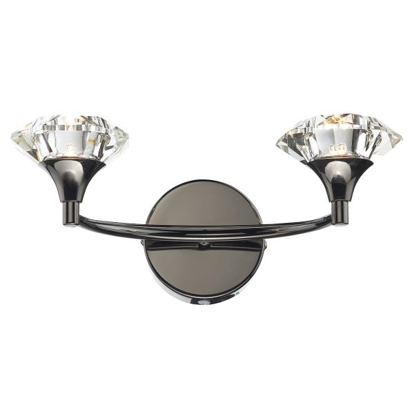 Luther Double Wall Bracket Black Chrome Crystal - Image 3