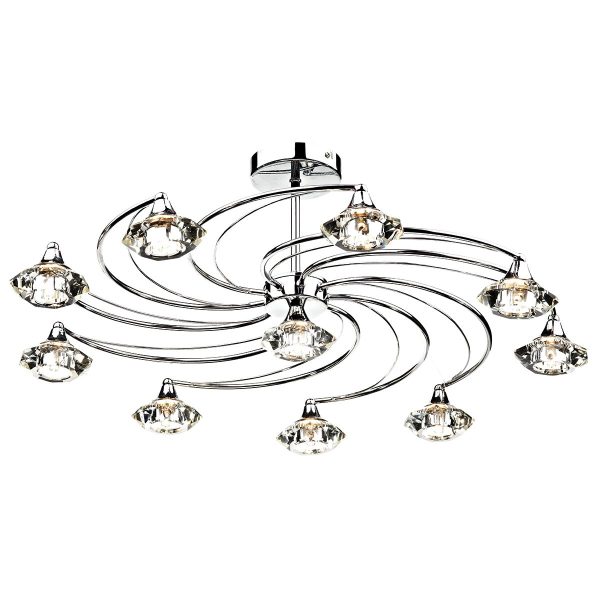 Luther 10 Light Semi Flush Polished Chrome Crystal - Image 4