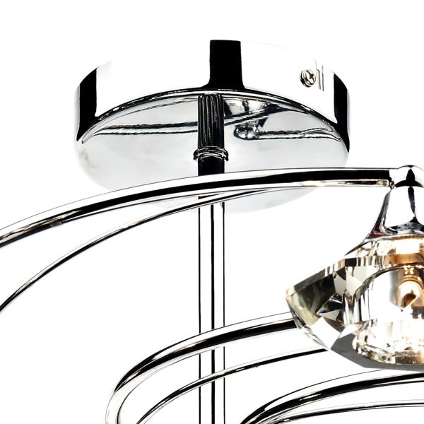 Luther 10 Light Semi Flush Polished Chrome Crystal - Image 3