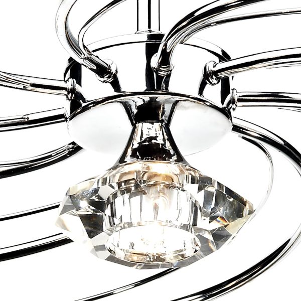 Luther 10 Light Semi Flush Polished Chrome Crystal - Image 2