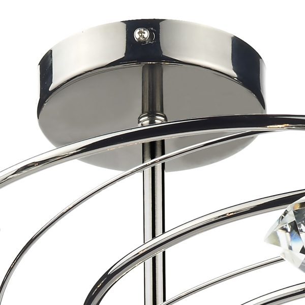 Luther 10 Light Semi Flush Black Chrome Crystal - Image 3