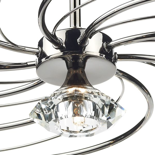 Luther 10 Light Semi Flush Black Chrome Crystal - Image 2