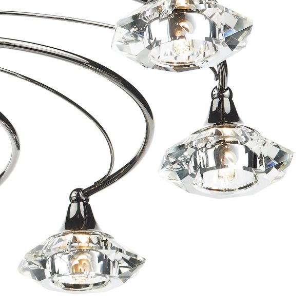 Luther 10 Light Semi Flush Black Chrome Crystal