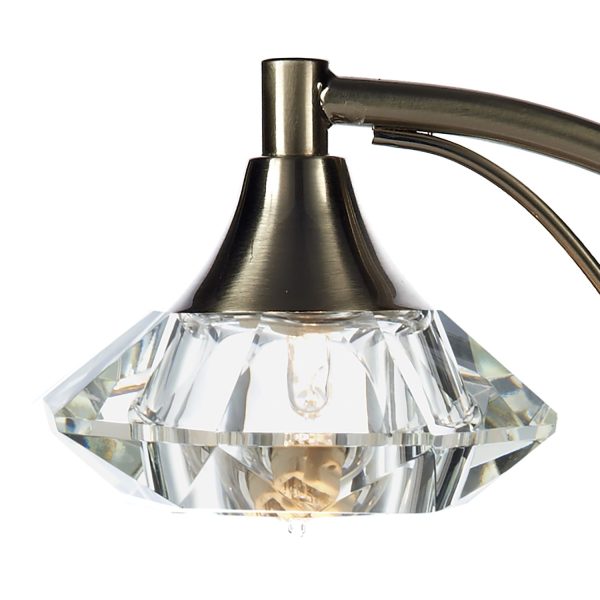 Luther 1 Light Table Lamp Satin Chrome Crystal