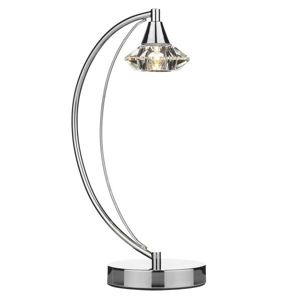 Luther 1 Light Table Lamp Polished Chrome Crystal - Image 3