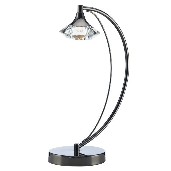 Luther 1 Light Table Lamp Black Chrome Crystal - Image 3