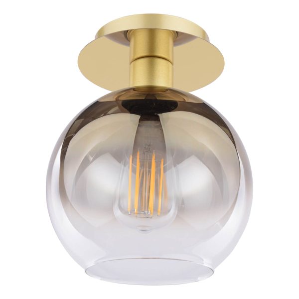 Lycia Semi-Flush Polished Gold and Gold Ombre Glass - Image 3