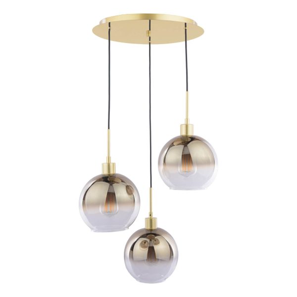 Lycia 3 Light Cluster Pendant Polished Gold and Gold Ombre Glass - Image 2