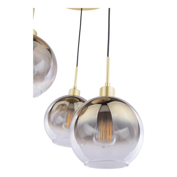 Lycia 3 Light Cluster Pendant Polished Gold and Gold Ombre Glass - Image 3