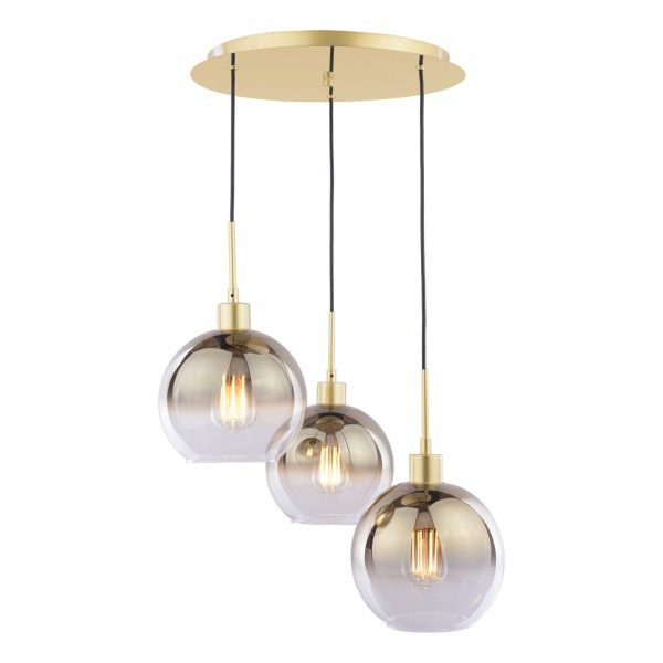 Lycia 3 Light Cluster Pendant Polished Gold and Gold Ombre Glass - Image 4