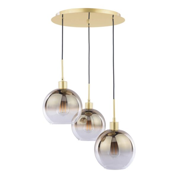 Lycia 3 Light Cluster Pendant Polished Gold and Gold Ombre Glass - Image 5