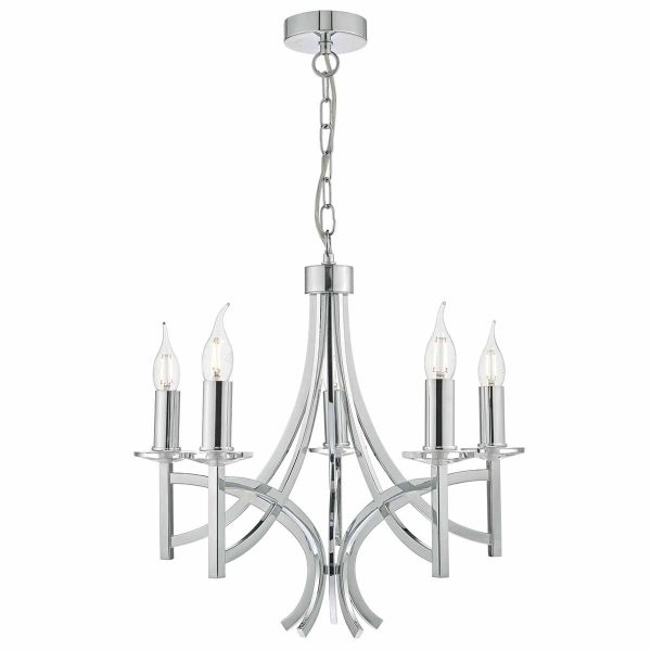 Lyon 5lt Pendant Polished Chrome & Crystal - Image 4