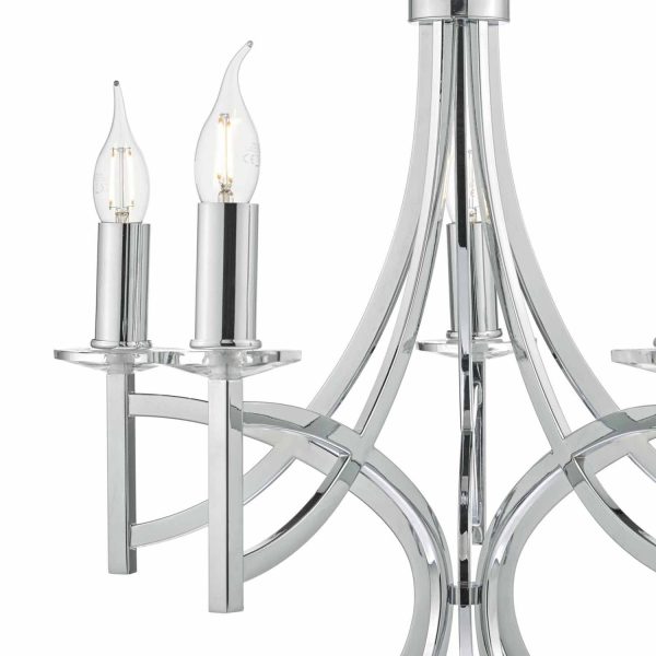 Lyon 5lt Pendant Polished Chrome & Crystal - Image 3