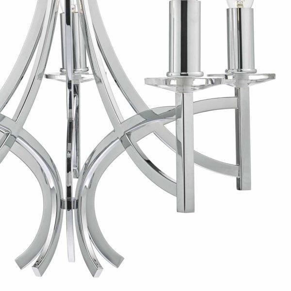 Lyon 5lt Pendant Polished Chrome & Crystal - Image 2