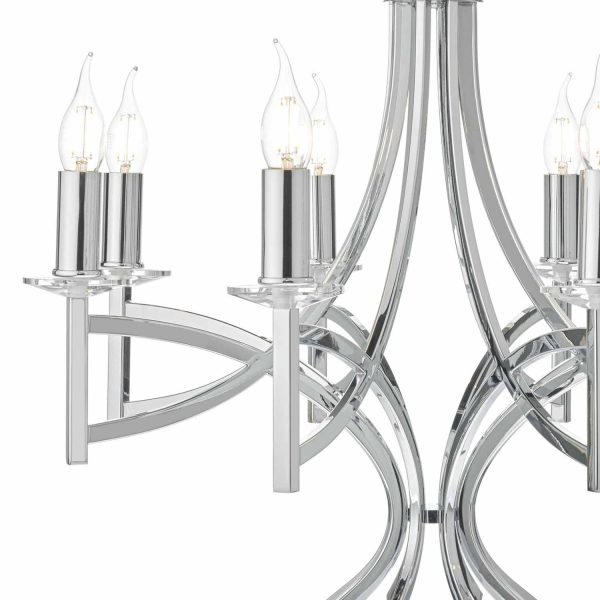 Lyon 8lt Pendant Polished Chrome & Crystal - Image 4