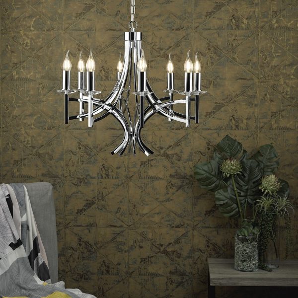 Lyon 8lt Pendant Polished Chrome & Crystal - Image 6