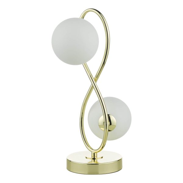 Lysandra 2 Light Table Lamp Polished Gold and Opal Glass - Image 2