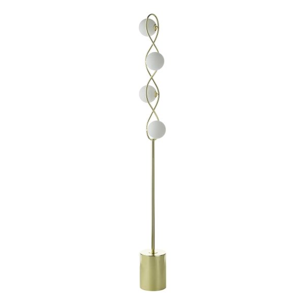 Lysandra 4 Light Floor Lamp Polished Gold and Opal Glass - Image 2