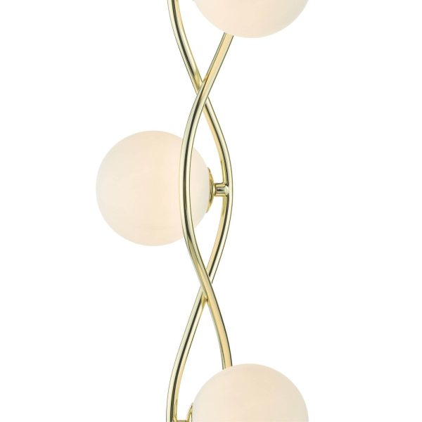 Lysandra 4 Light Floor Lamp Polished Gold and Opal Glass - Image 3