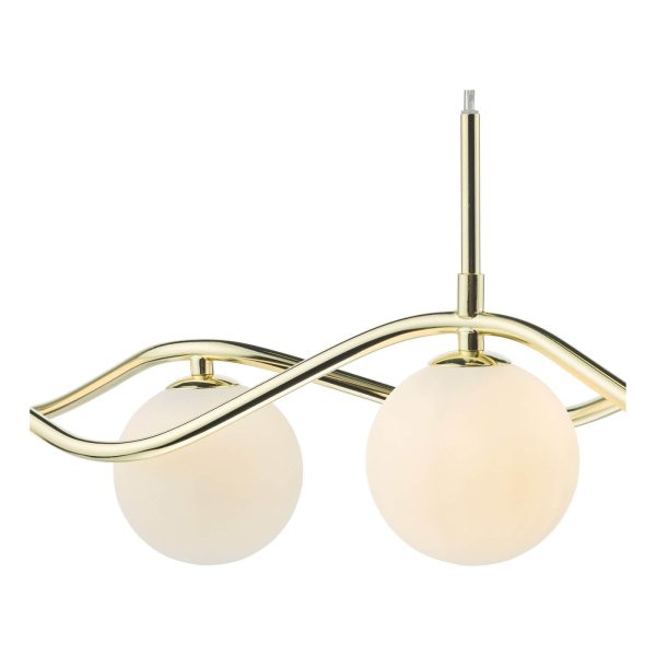 Lysandra 6 Light Bar Pendant Polished Gold and Opal Glass - Image 7