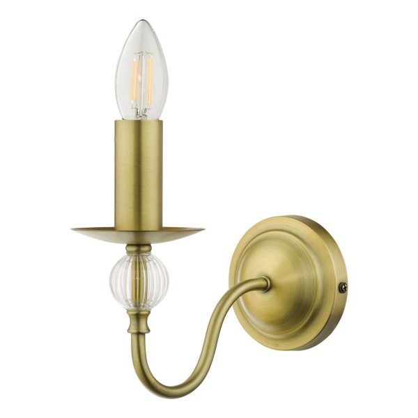 Lyzette Wall Light Aged Brass Ribbed Glass - Image 2