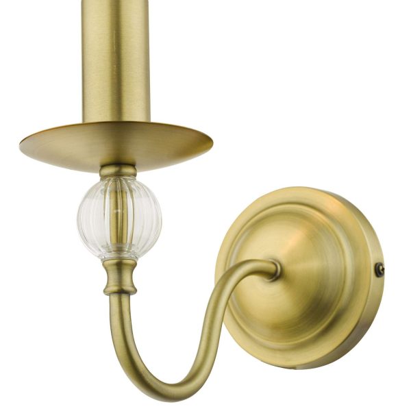 Lyzette Wall Light Aged Brass Ribbed Glass - Image 3