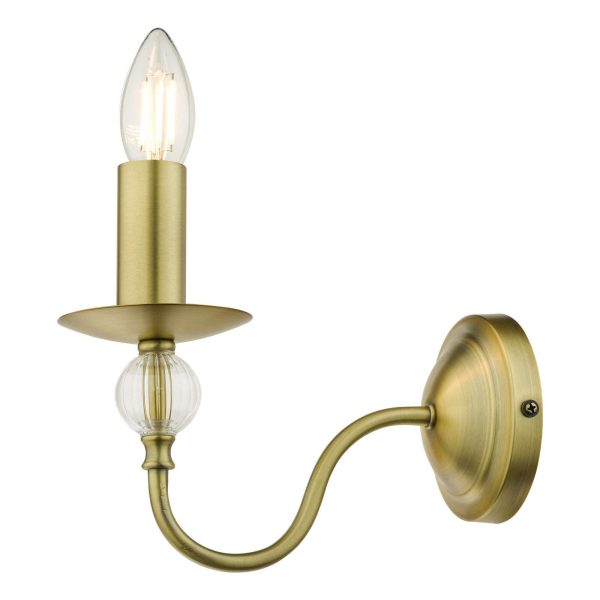 Lyzette Wall Light Aged Brass Ribbed Glass - Image 4