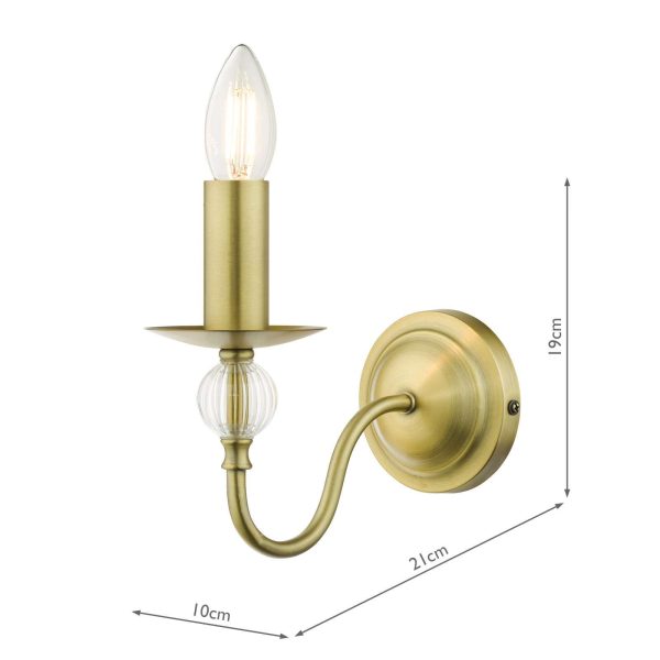 Lyzette Wall Light Aged Brass Ribbed Glass - Image 10