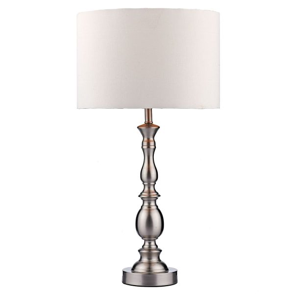 Madrid Table Lamp Satin Chrome With Shade - Image 4