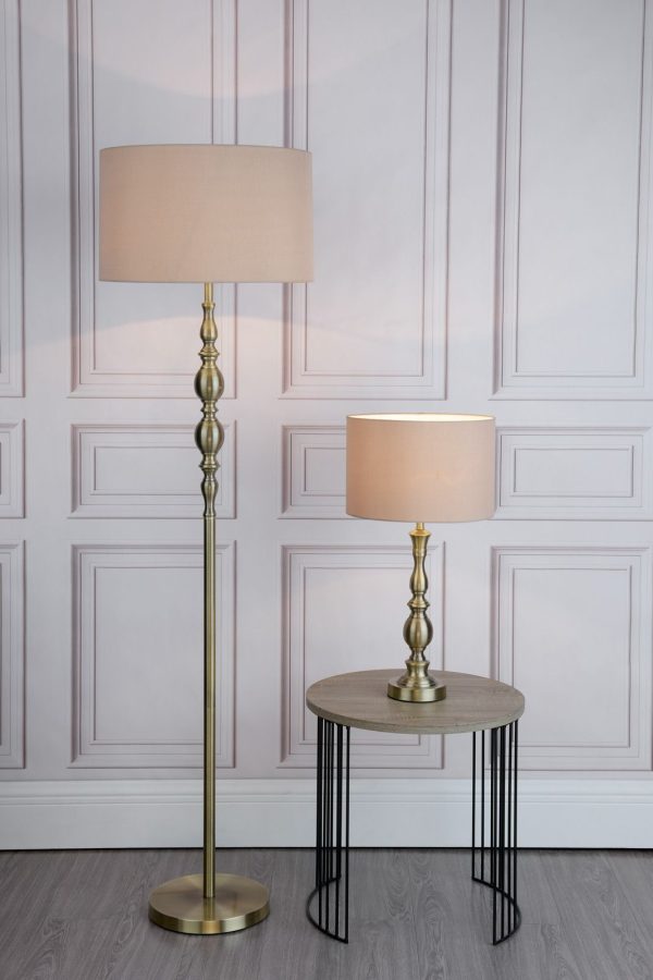 Madrid Table Lamp Antique Brass With Shade - Image 6