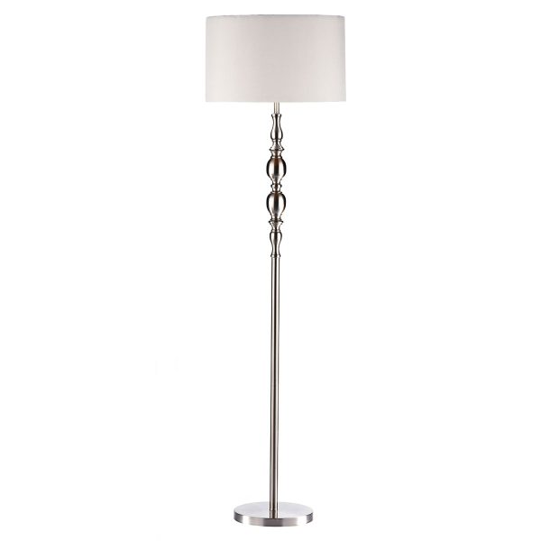 Madrid Floor Lamp Satin Chrome C/W Shade - Image 4