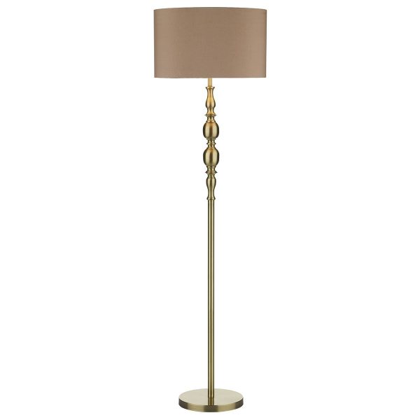 Madrid Ball Floor Lamp complete with Shade Antique Brass - Image 4