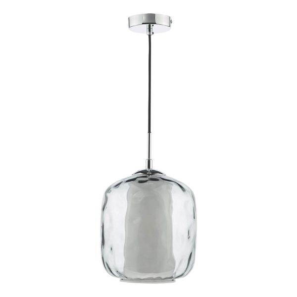 Majella Pendant Polished Chrome and Smoked Glass - Image 2